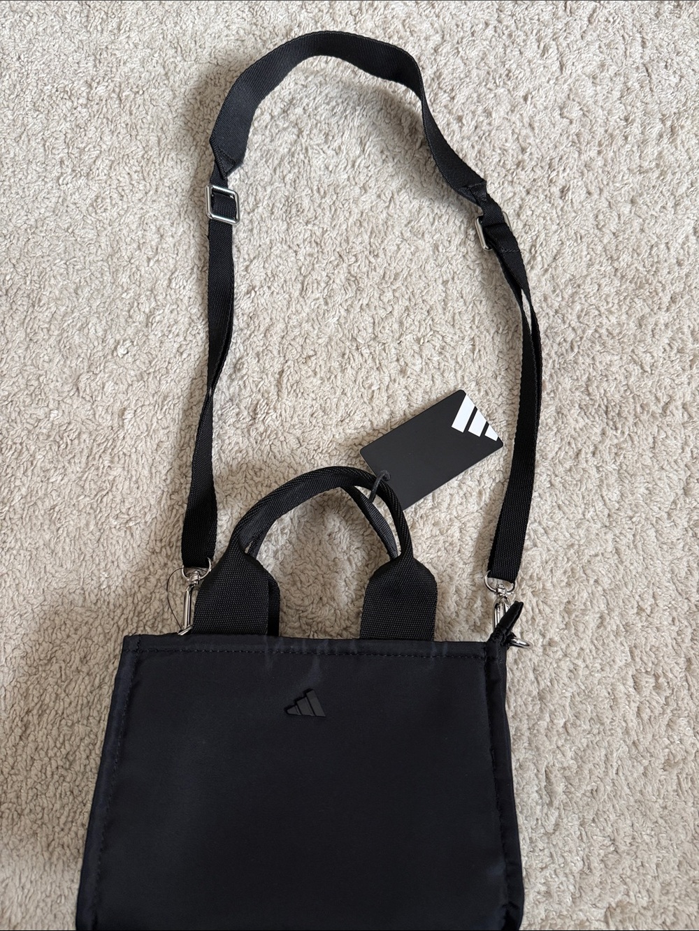 adidas Black Messenger Crossbody Bag with Top Handles